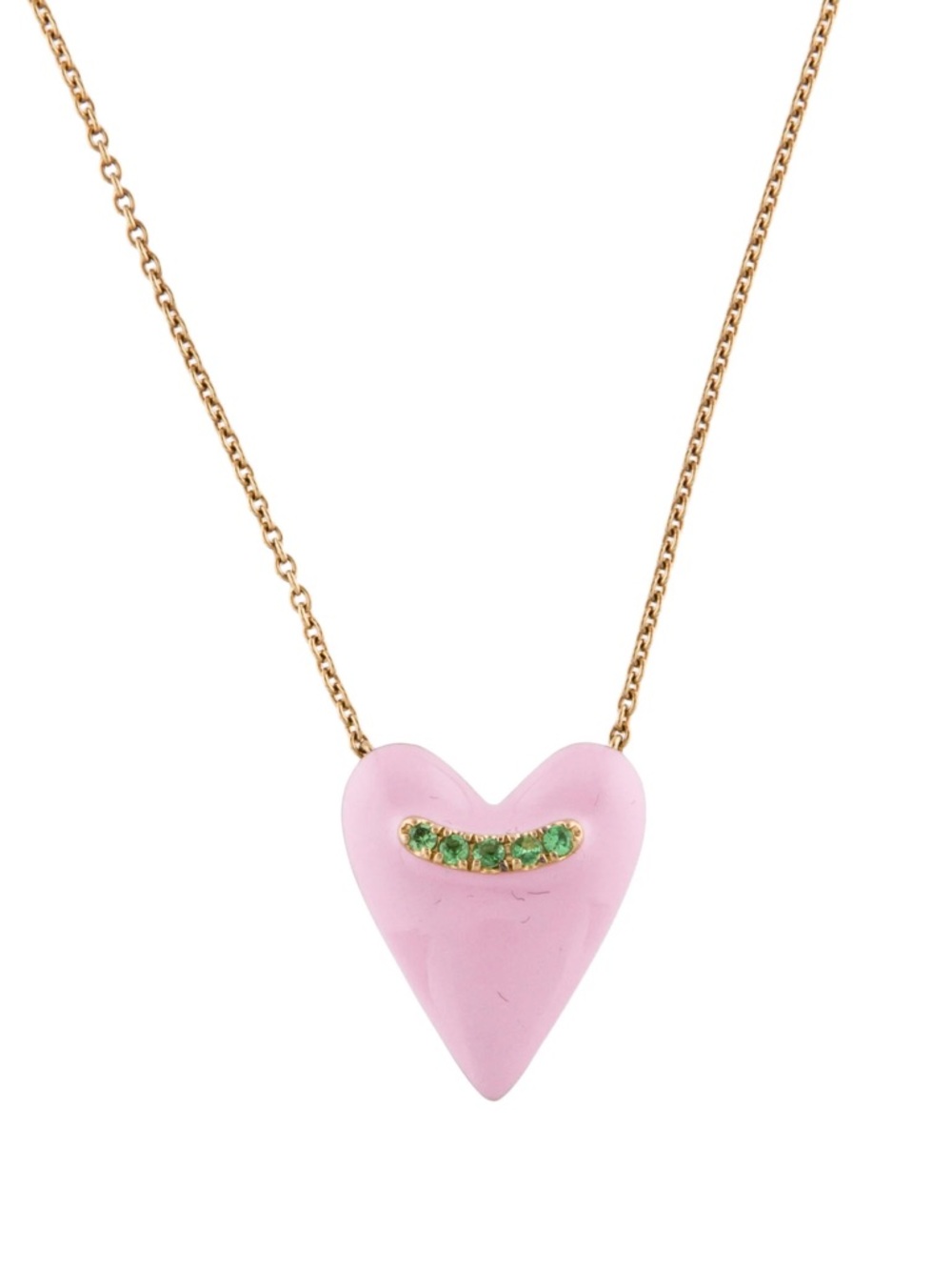 ISO: Mejuri Tsfavorite Garnet & Enamel Heart Pendant Necklace